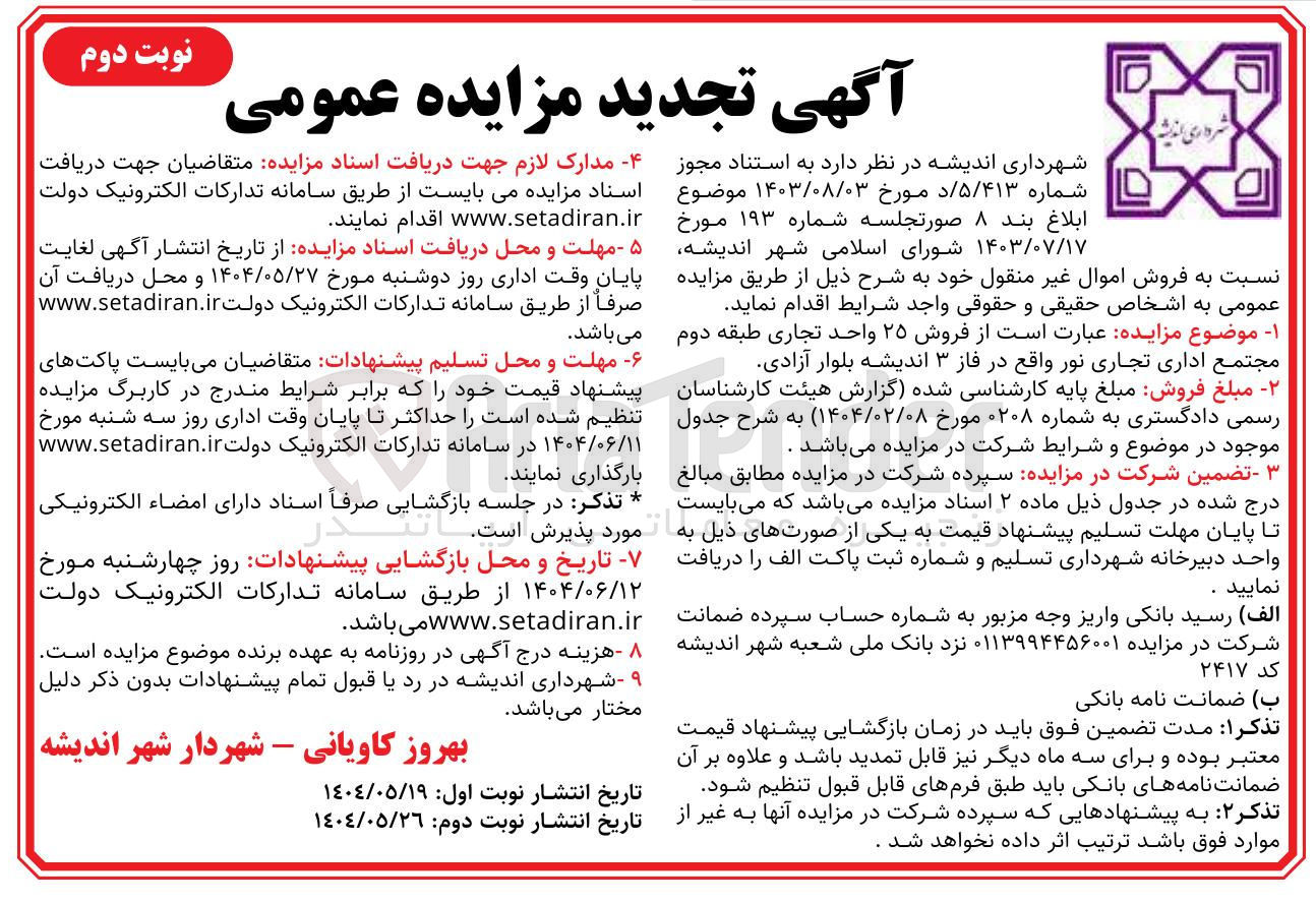 تصویر کوچک آگهی فروش ۲۵ واحد تجاری