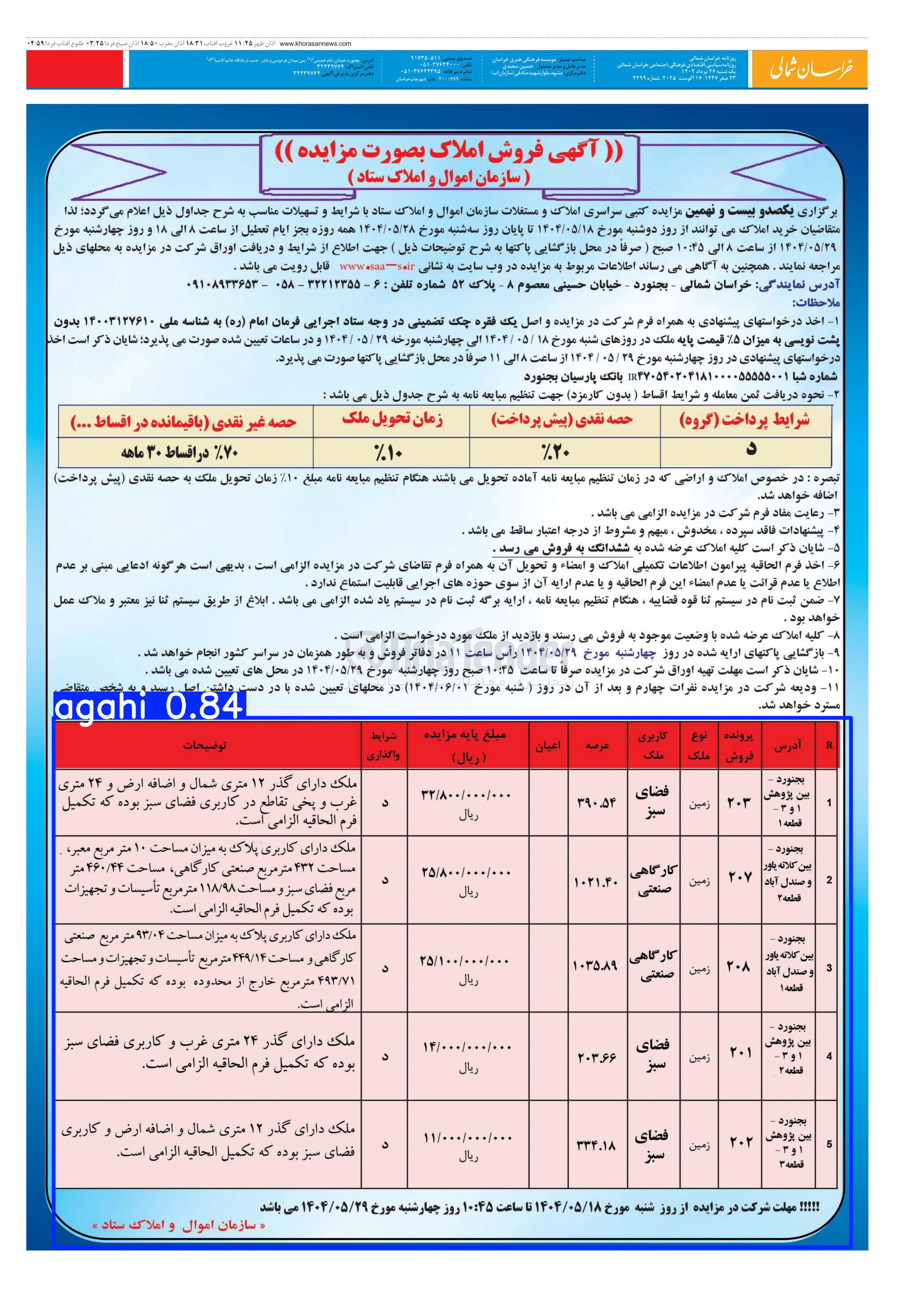 تصویر کوچک آگهی فروش املاک در 5 ردیف با کاربری فضای سبز - کارگاهی صنعتی 