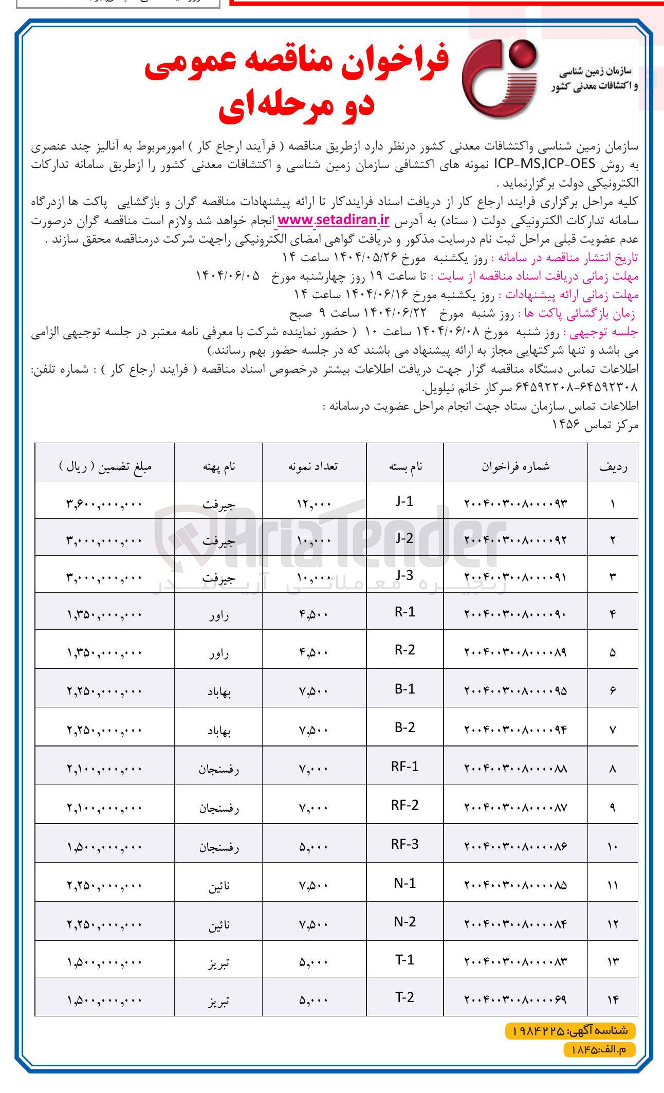 تصویر کوچک آگهی آنالیز چند عنصری به روش OES MSICP ICP