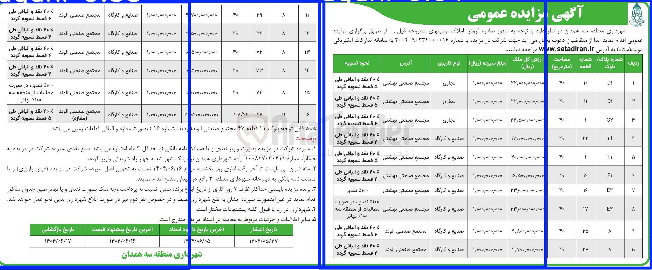 تصویر کوچک آگهی فروش املاک در 16 ردیف با کاربری تجاری - صنایع و کارگاه