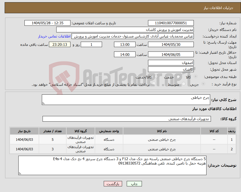 تصویر کوچک آگهی نیاز انتخاب تامین کننده-چرخ خیاطی