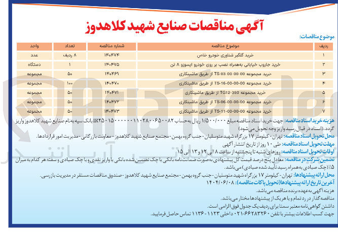 تصویر کوچک آگهی خرید مجموعه 00-00-00-16-TS از طریق ماشینکاری به تعداد 100 مجموعه