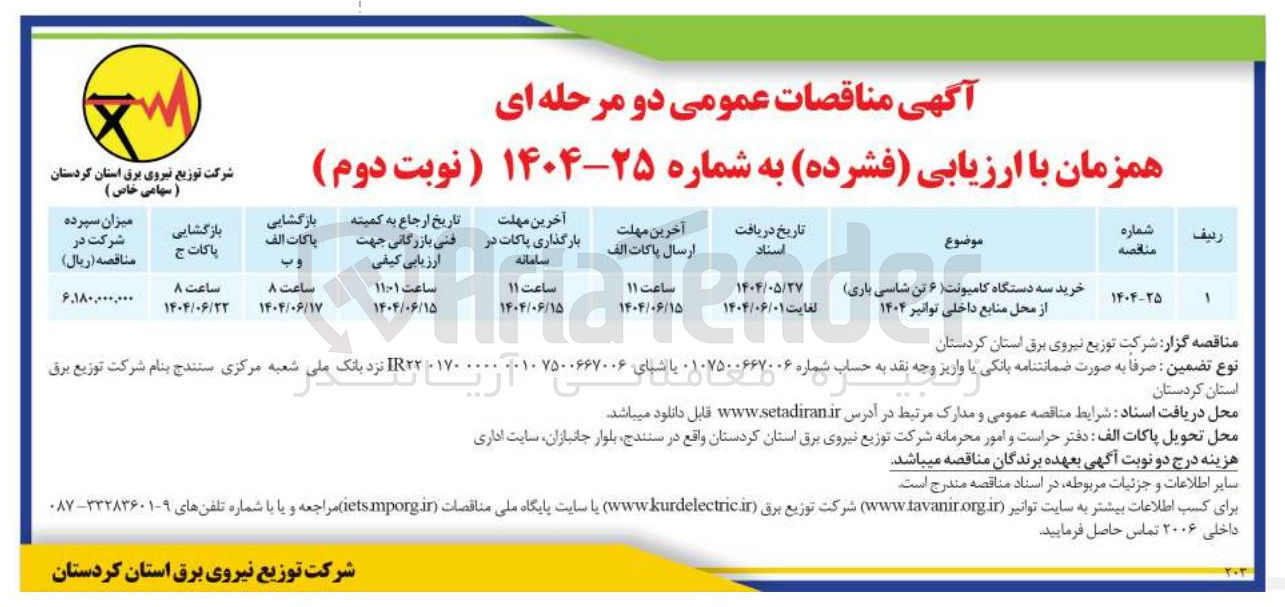 تصویر کوچک آگهی خرید سه دستگاه کامیونت (۶ تن شاسی باری)