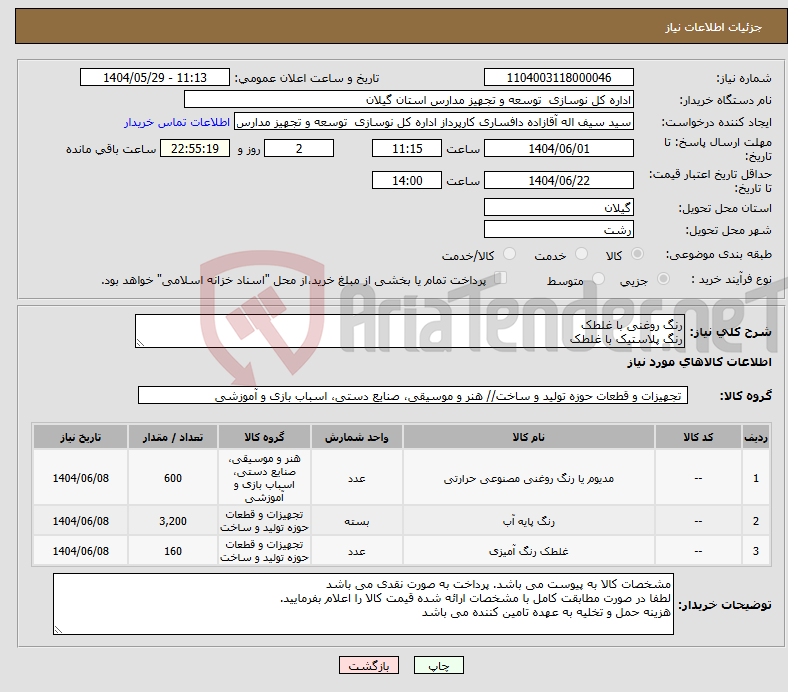 تصویر کوچک آگهی نیاز انتخاب تامین کننده-رنگ روغنی با غلطک رنگ پلاستیک با غلطک
