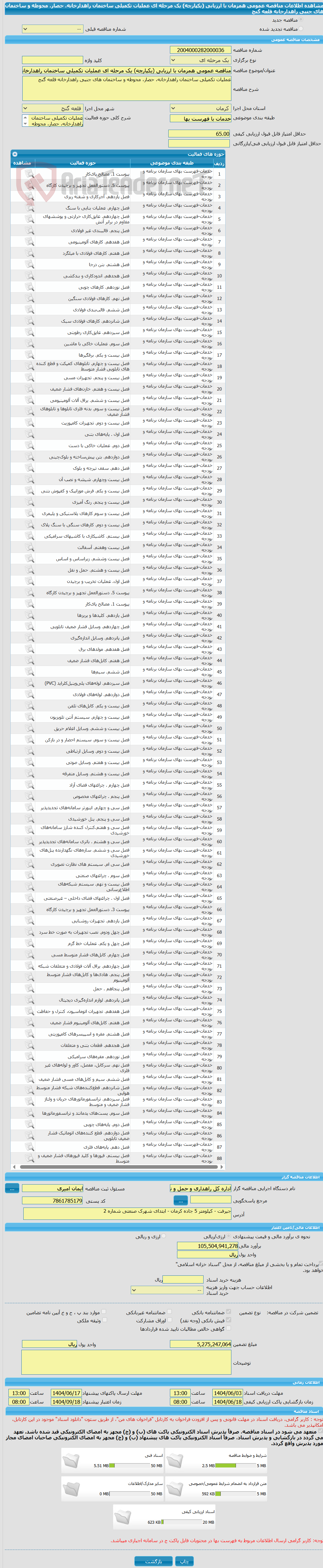 تصویر کوچک آگهی مناقصه عمومی همزمان با ارزیابی (یکپارچه) یک مرحله ای عملیات تکمیلی ساختمان راهدارخانه، حصار، محوطه و ساختمان های جنبی راهدارخانه قلعه گنج