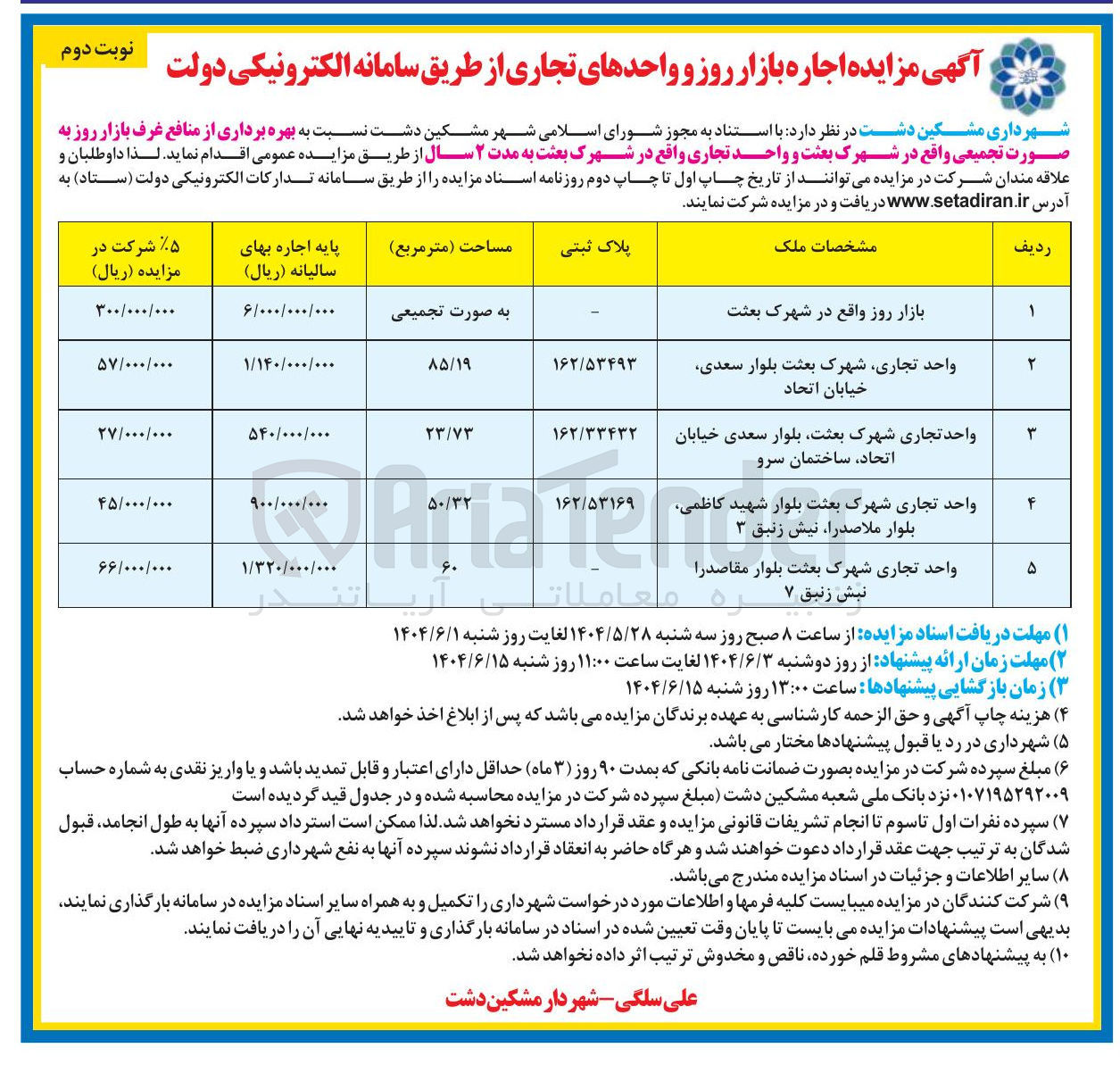 تصویر کوچک آگهی بازار روز واقع در شهرک بعثت 

