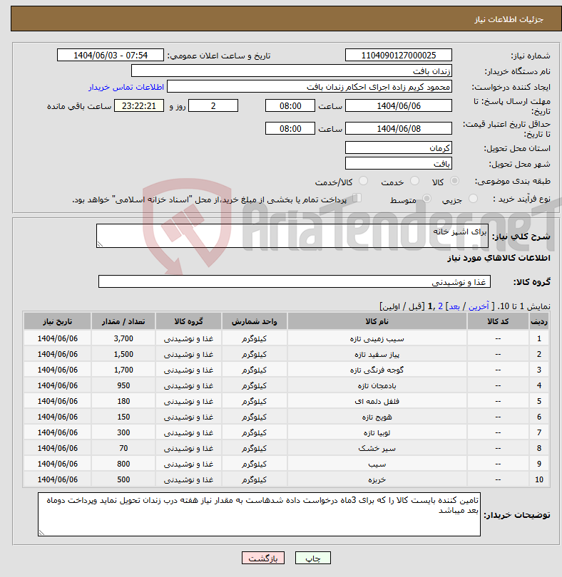 تصویر کوچک آگهی نیاز انتخاب تامین کننده-برای اشپز خانه