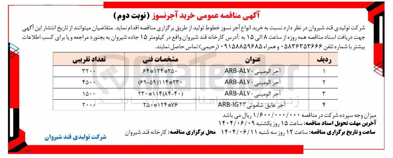 تصویر کوچک آگهی خرید انواع آجر نسوز خطوط تولید
