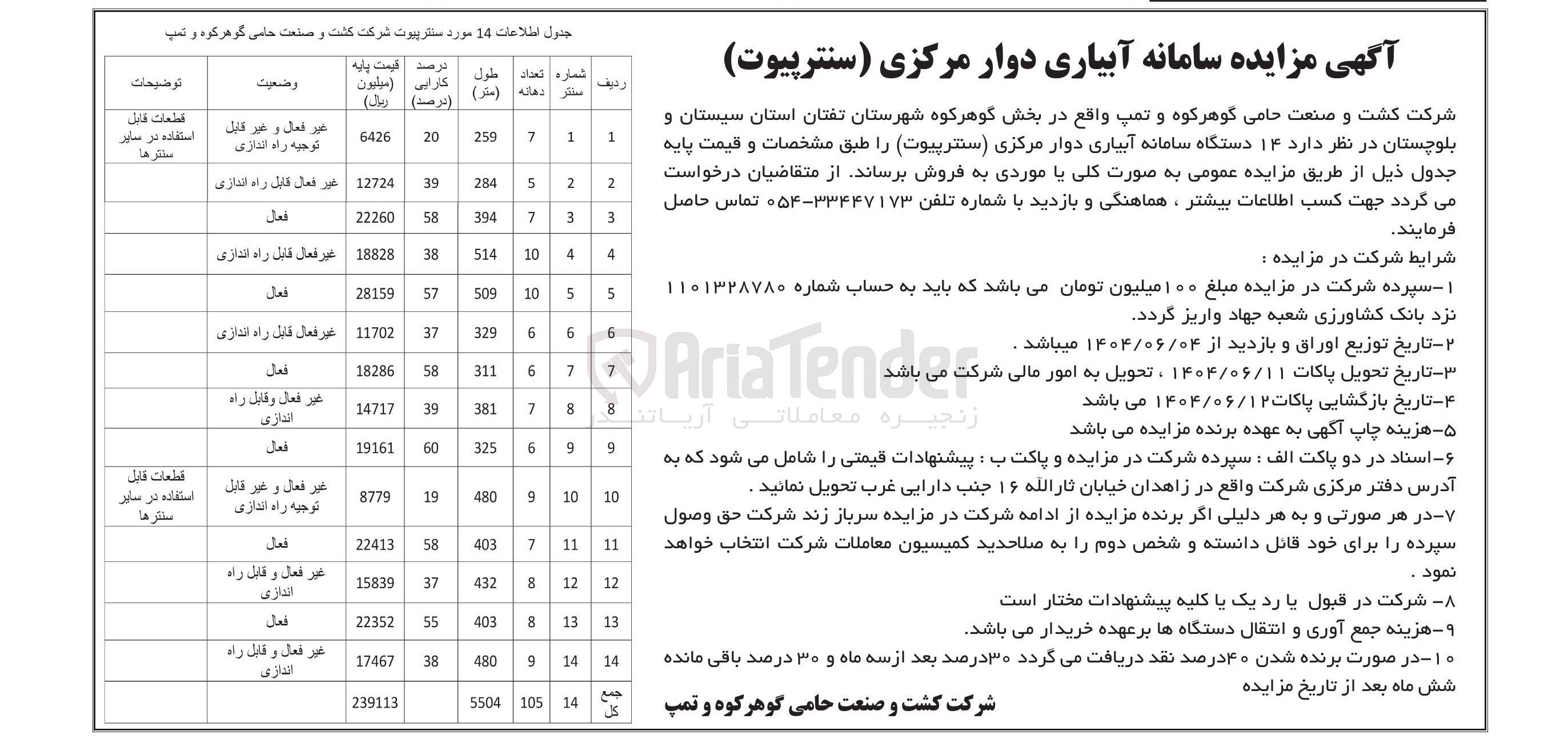 تصویر کوچک آگهی فروش ۱۴ دستگاه سامانه آبیاری دوار مرکزی سنترپیوت