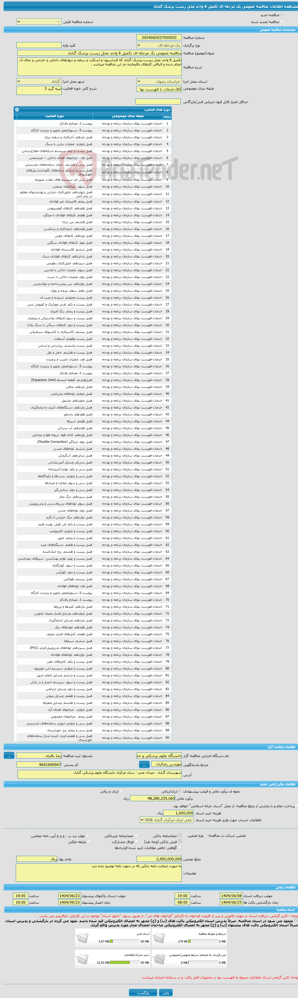 تصویر کوچک آگهی مناقصه عمومی یک مرحله ای تکمیل 6 واحد محل زیست پزشک گناباد