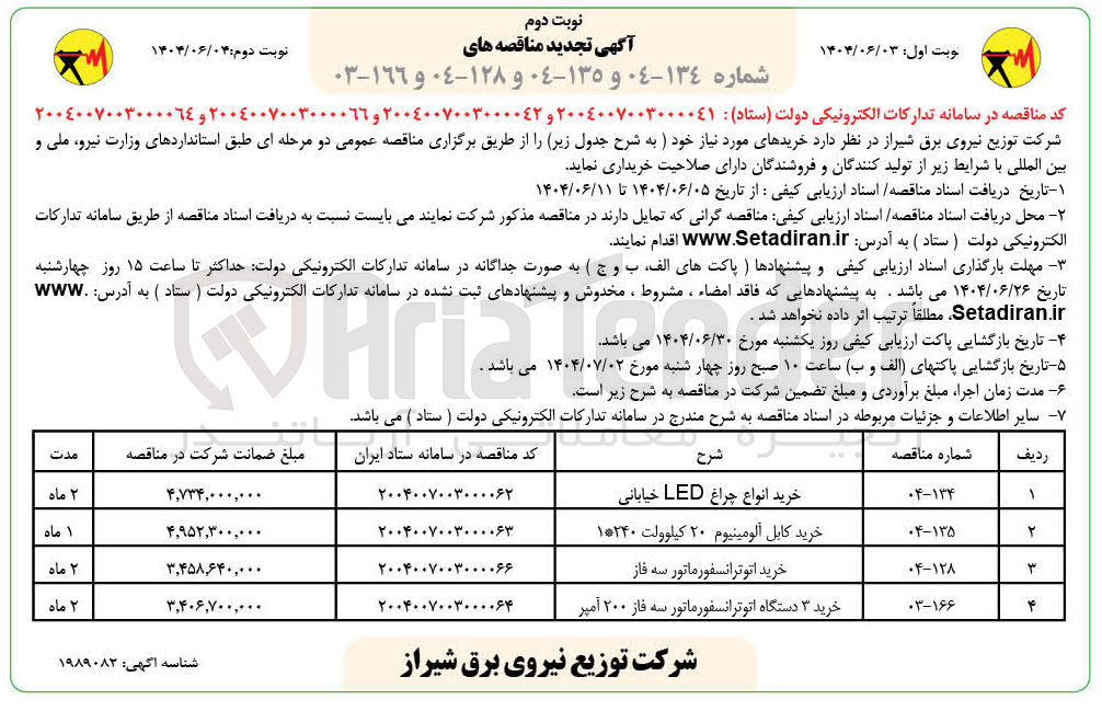 تصویر کوچک آگهی خرید انواع چراغ LED خیابانی 
