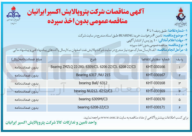 تصویر کوچک آگهی 6309M/C3 bearing