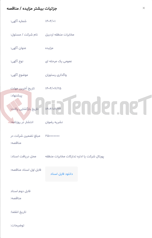 تصویر کوچک آگهی واگذاری رستوران