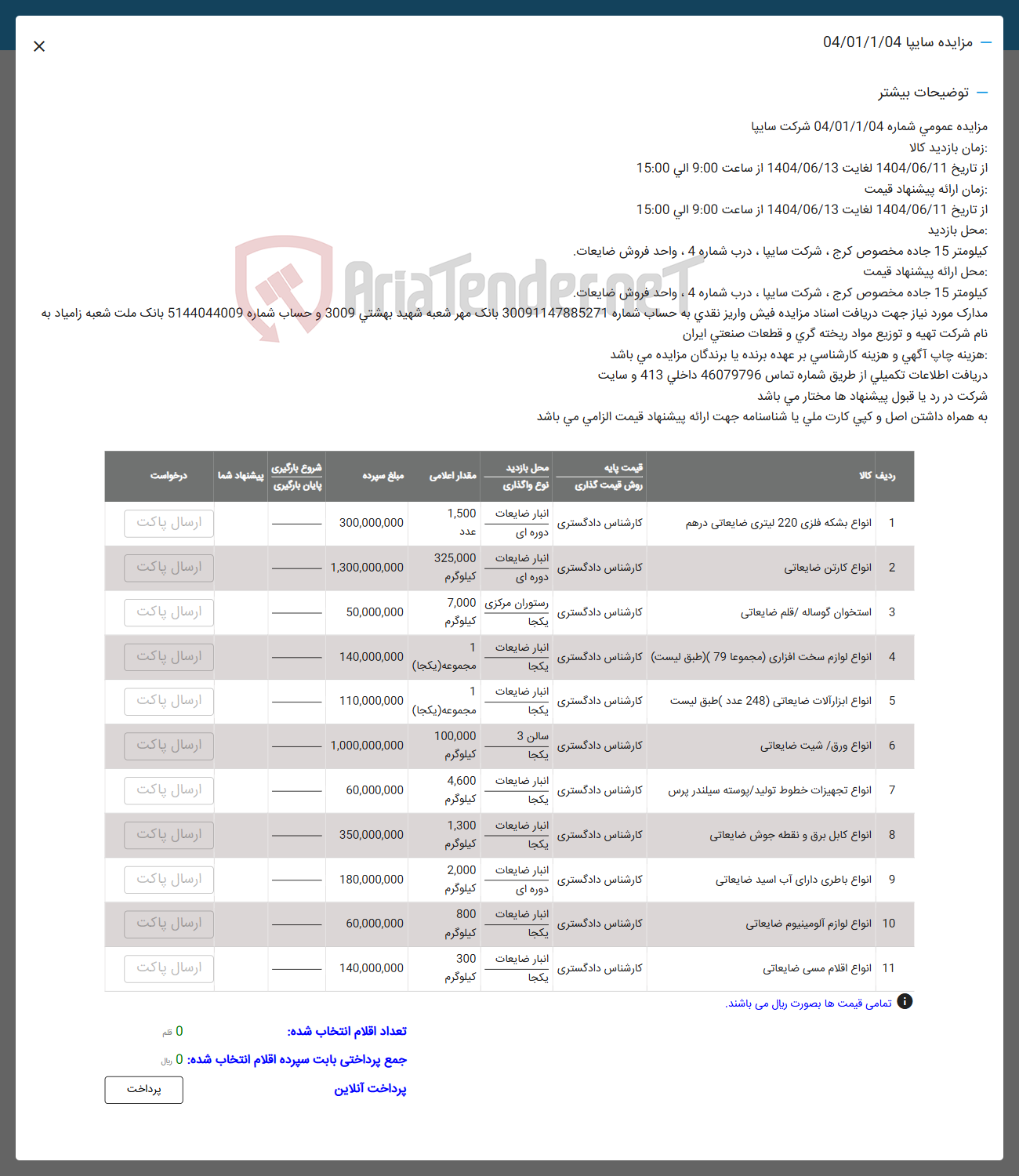 تصویر کوچک آگهی انواع لوازم سخت افزاری مجموعا ( 79 ) طبق لیست 
