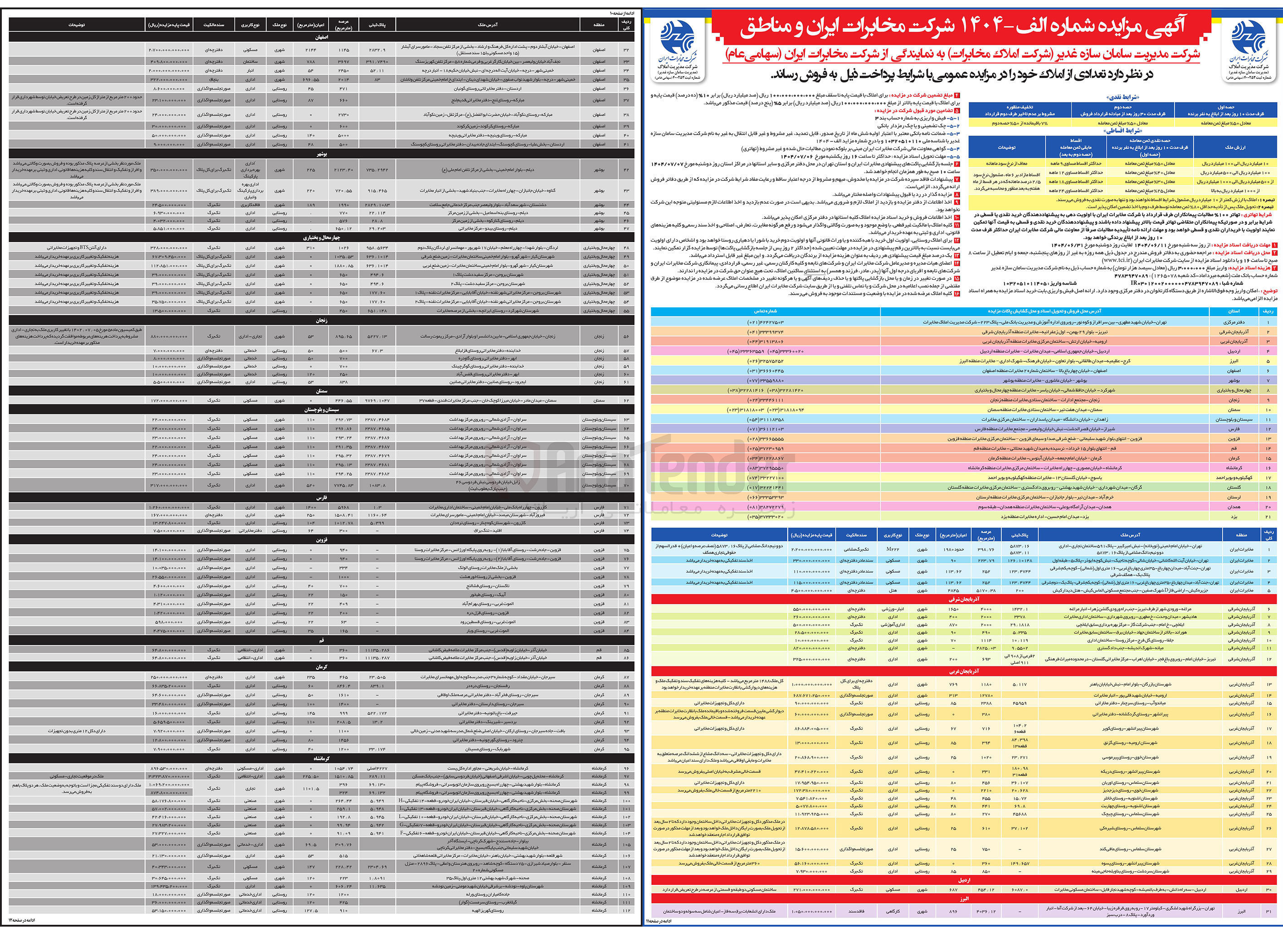 تصویر کوچک آگهی فروش املاک در 112 ردیف با کاربری مسکونی - اداری - خدماتی - تجاری و...