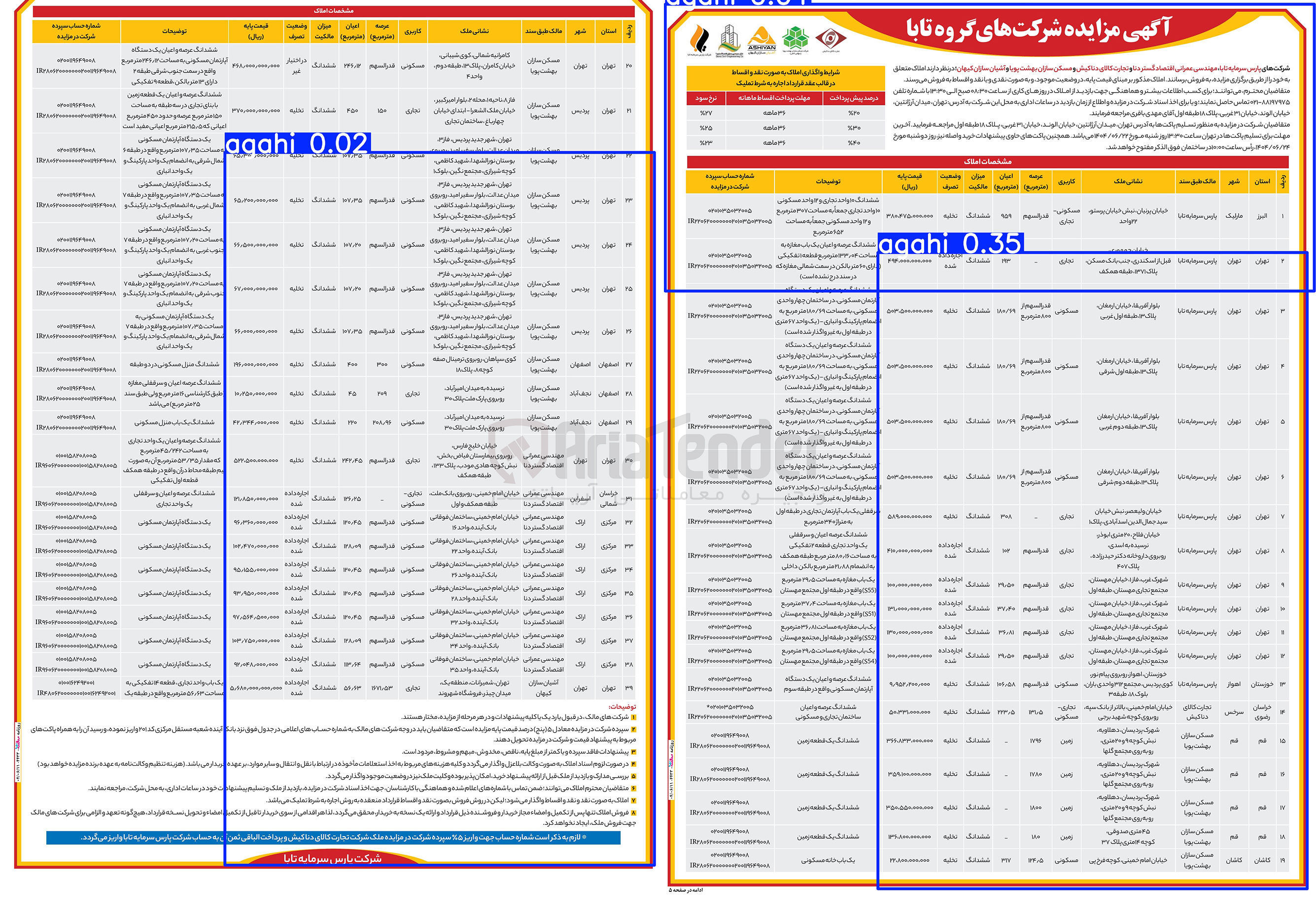 تصویر کوچک آگهی فروش املاک در 39 ردیف با کاربری مسکونی - تجاری
