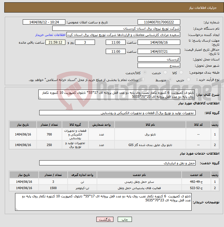 تصویر کوچک آگهی نیاز انتخاب تامین کننده-تابلو ی کمپوزیت 6 کنتوره تکفاز نصب روی پایه دو عدد قفل پروانه ای 17*55* تابلوی کمپوزیت 10 کنتوره تکفاز روی پایه دو عدد قفل پروانه ای 23*70*5035