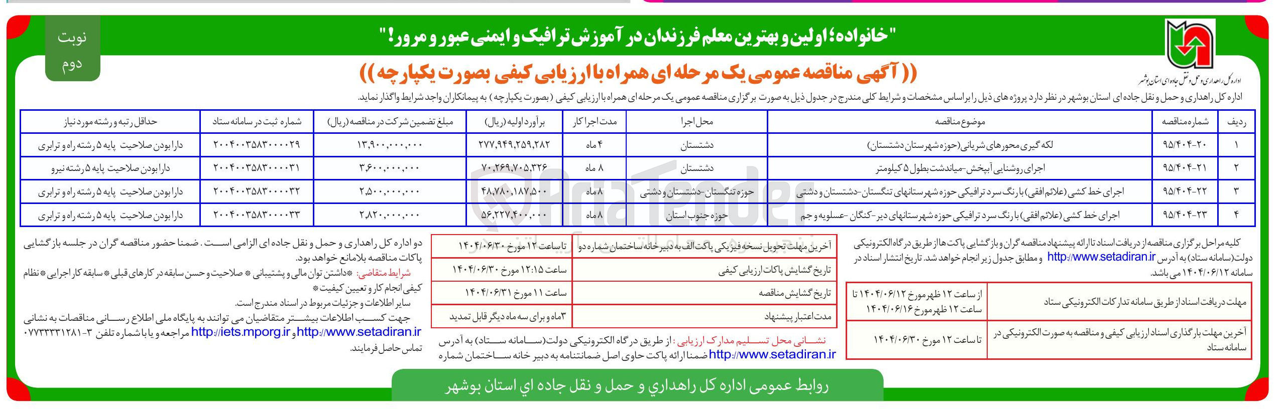 تصویر کوچک آگهی اجرای خط کشی ( علائم افقی) با رنگ سرد ترافیکی 