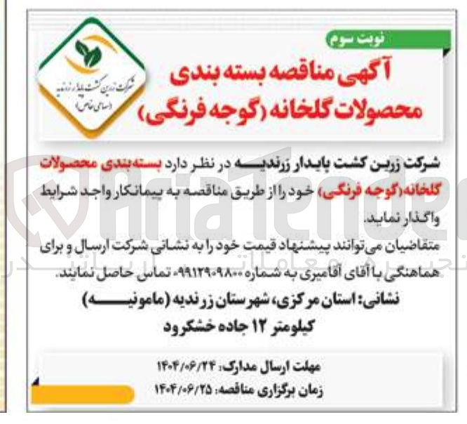 تصویر کوچک آگهی  بسته بندی محصولات گلخانه گوجه فرنگی