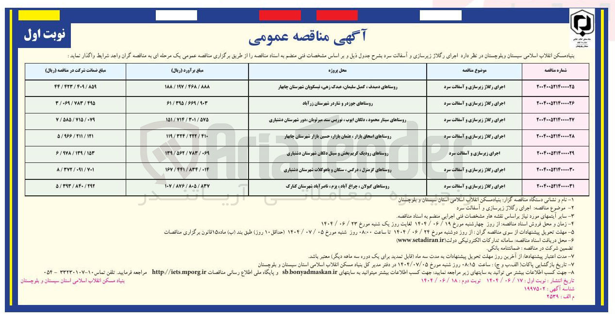 تصویر کوچک آگهی اجرای رگلاژ زیرسازی و آسفالت سرد 