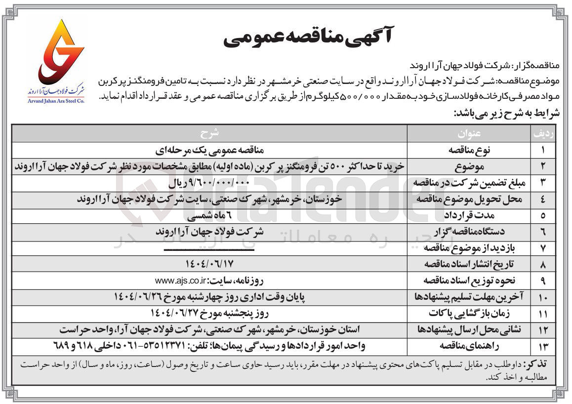تصویر کوچک آگهی خرید تا حداکثر ۵۰۰ تن فرومنگنز پر کربن ( ماده اولیه)
