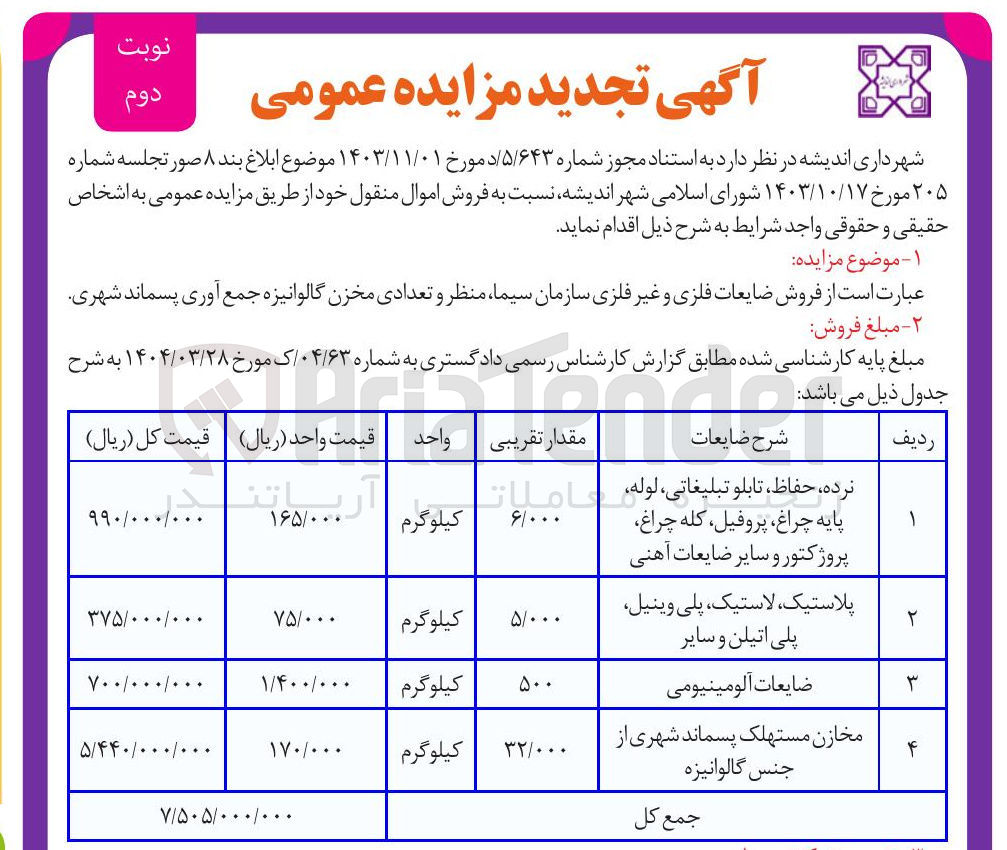 تصویر کوچک آگهی مخازن مستهلک پسماند شهری از جنس گالوانیزه 

