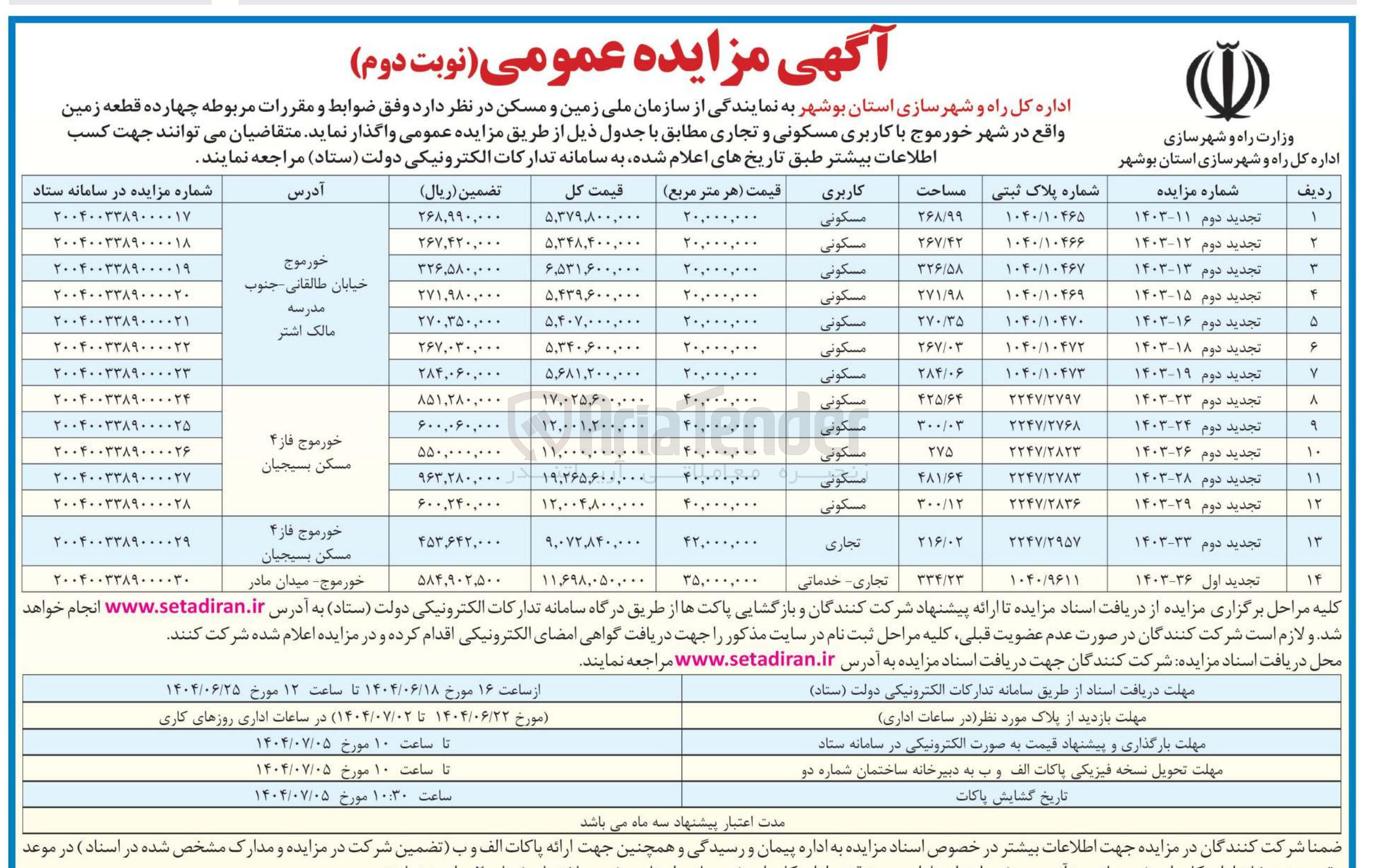 تصویر کوچک آگهی  چهارده قطعه زمین