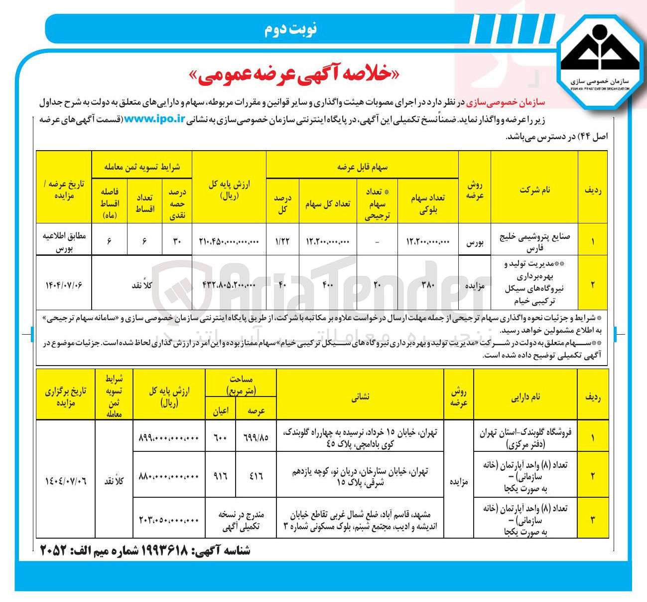 تصویر کوچک آگهی عرضه اموال در 3 ردیف تجاری - مسکونی