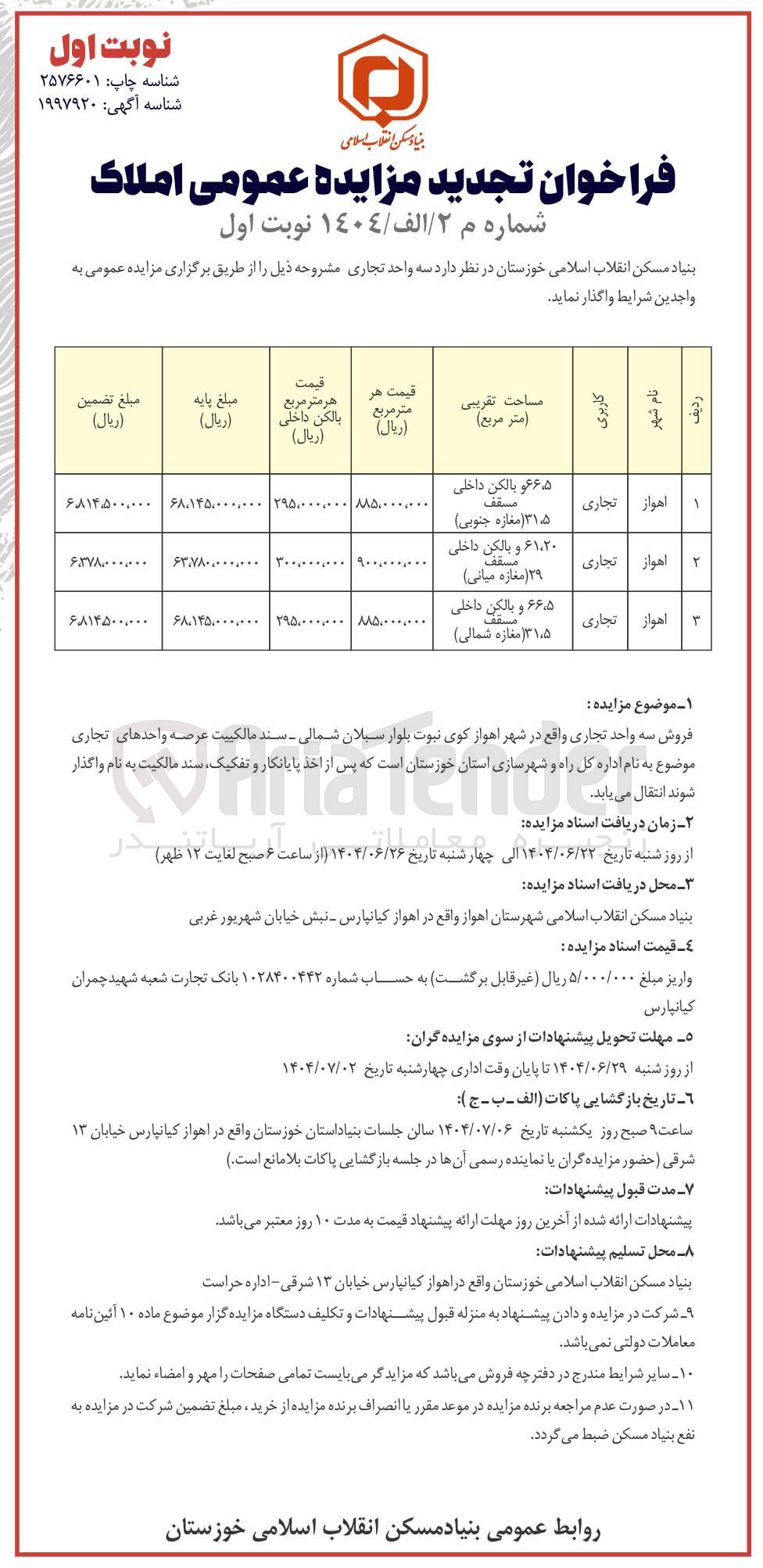 تصویر کوچک آگهی فروش سه واحد تجاری
