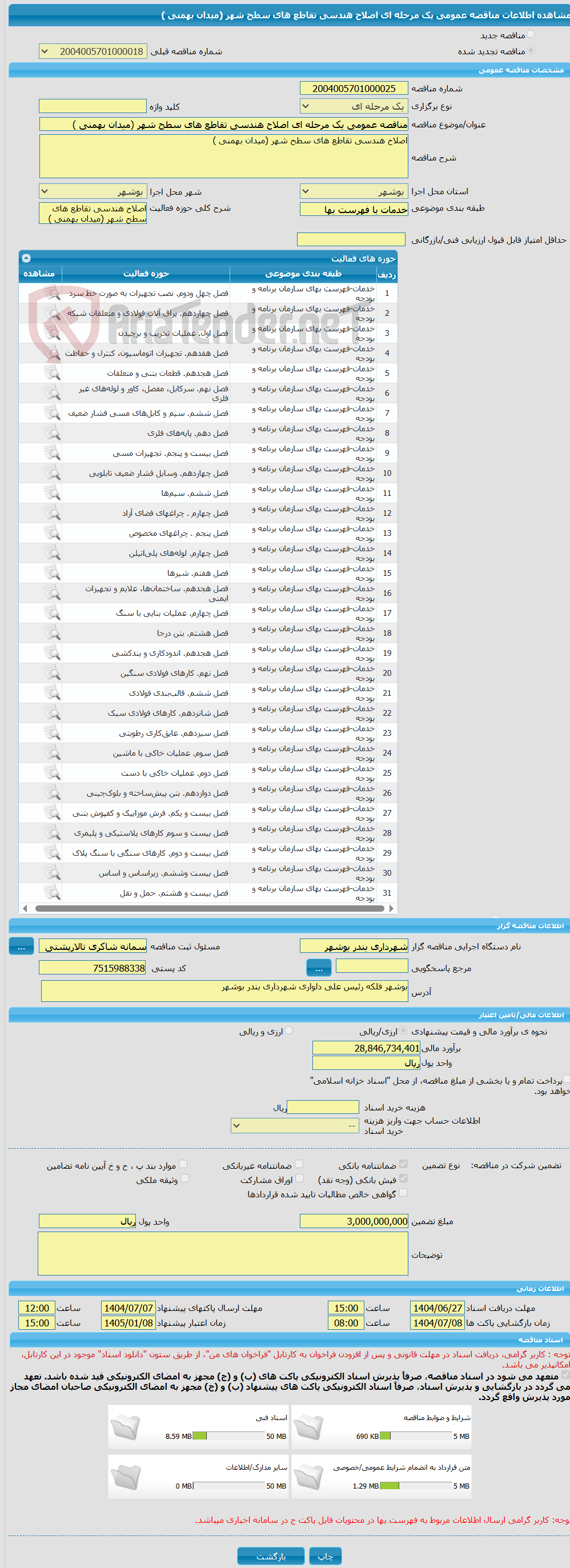 تصویر کوچک آگهی مناقصه عمومی یک مرحله ای اصلاح هندسی تقاطع های سطح شهر (میدان بهمنی )