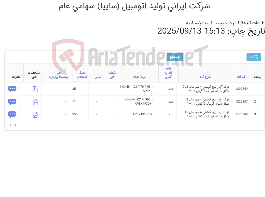 تصویر کوچک آگهی نوک آچار پیچ گوشتی چهارسو
