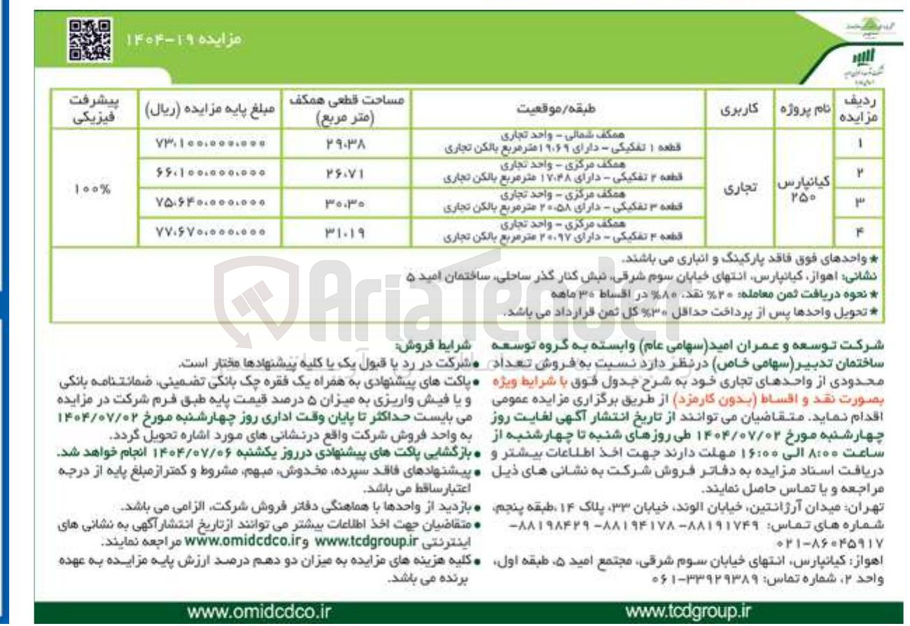 تصویر کوچک آگهی فروش 4 واحد تجاری 