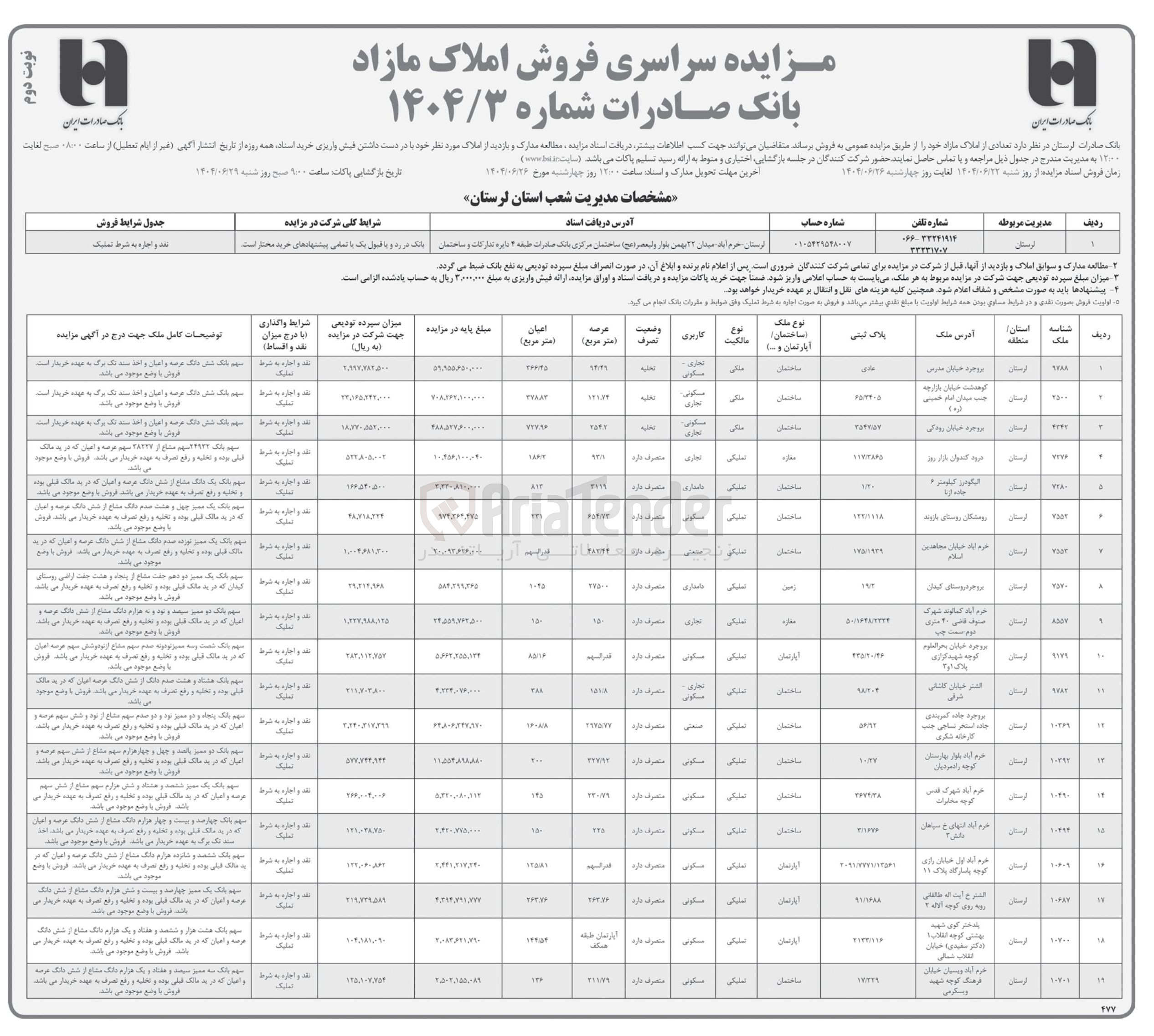تصویر کوچک آگهی فروش املاک در 19 ردیف با کاربری تجاری - مسکونی - دامداری- صنعتی
