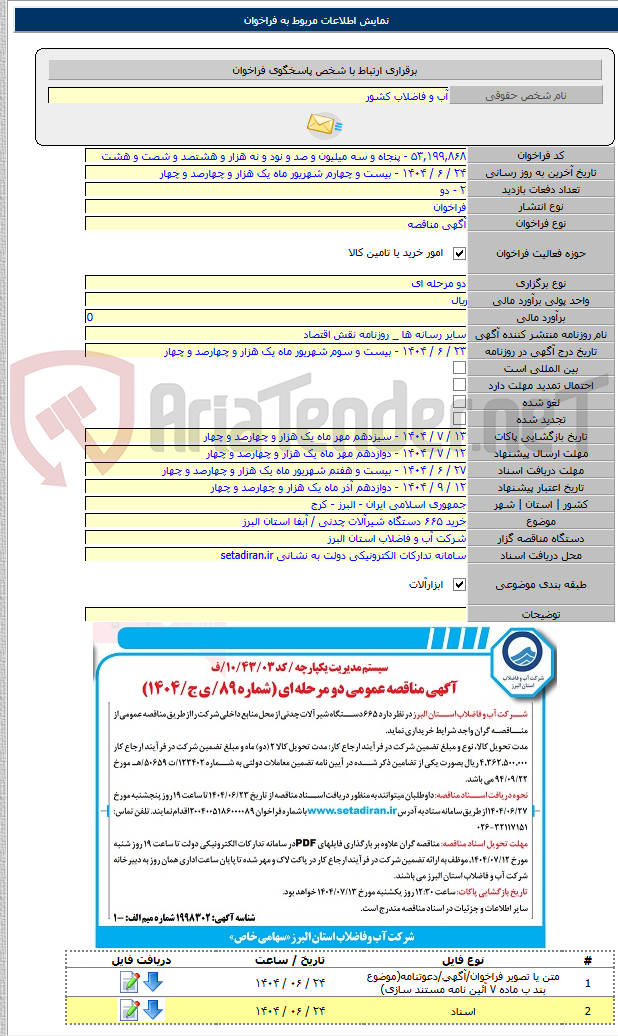 تصویر کوچک آگهی خرید ۶۶۵ دستگاه شیرآلات چدنی / آبفا استان البرز