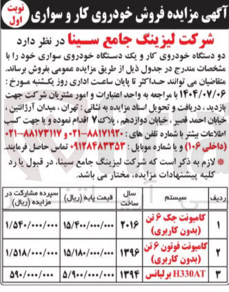 تصویر کوچک آگهی کامیونت جک ۶ تن بدون کاربری