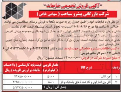 تصویر کوچک آگهی آهن آلات 
