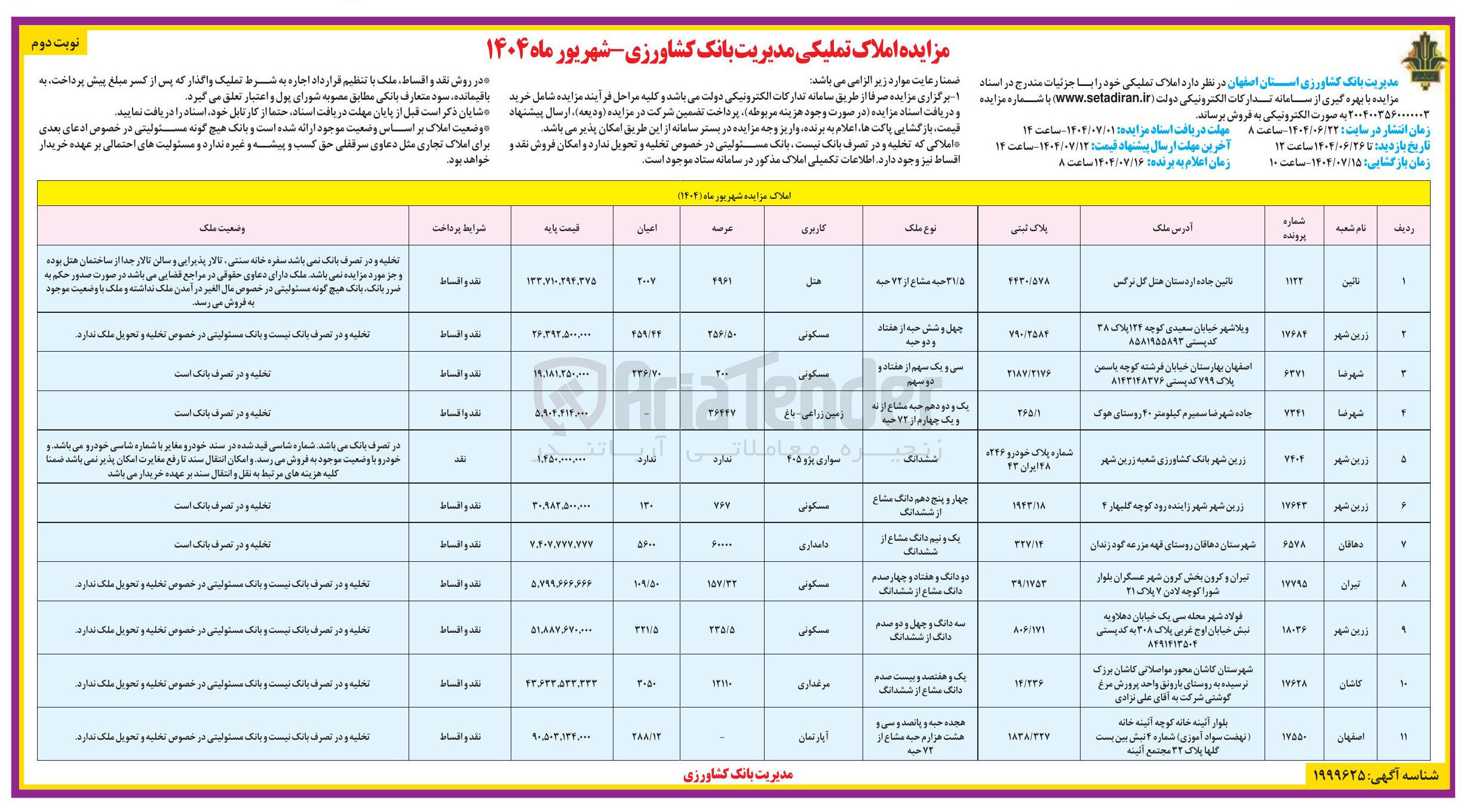 تصویر کوچک آگهی فروش املاک در 11 ردیف با کاربری مسکونی - زراعی - دامداری - مرغداری