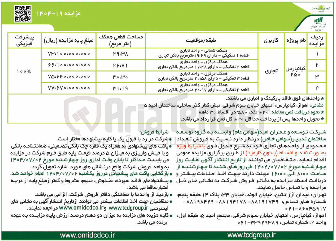 تصویر کوچک آگهی فروش 4 واحد تجاری