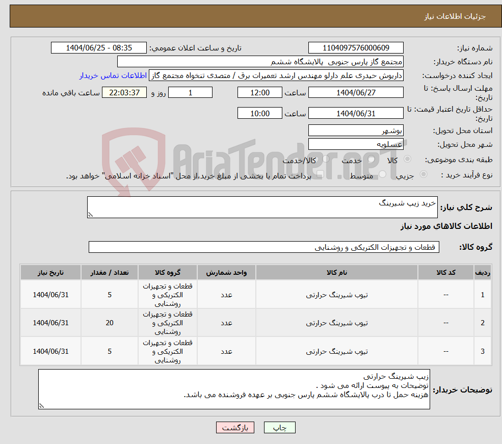 تصویر کوچک آگهی نیاز کالا-خرید زیپ شیرینگ
