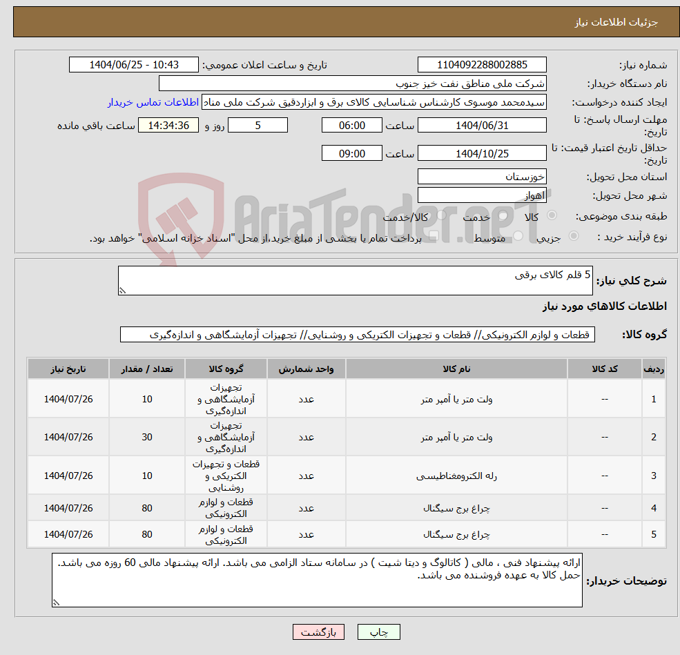 تصویر کوچک آگهی نیاز کالا-5 قلم کالای برقی