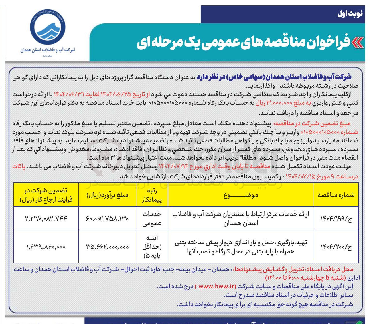 تصویر کوچک آگهی تهیه بارگیری حمل و بار اندازی دیوار پیش ساخته بتنی همراه با پایه بتنی در محل کارگاه و نصب آنها 
