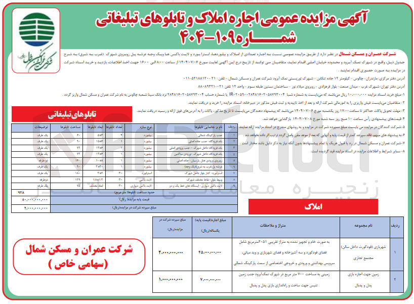 تصویر کوچک آگهی اجاره تعدادی از املاک و بیلبوردها ، استرابورد و لایت باکس ها و یک وجه عرشه پل