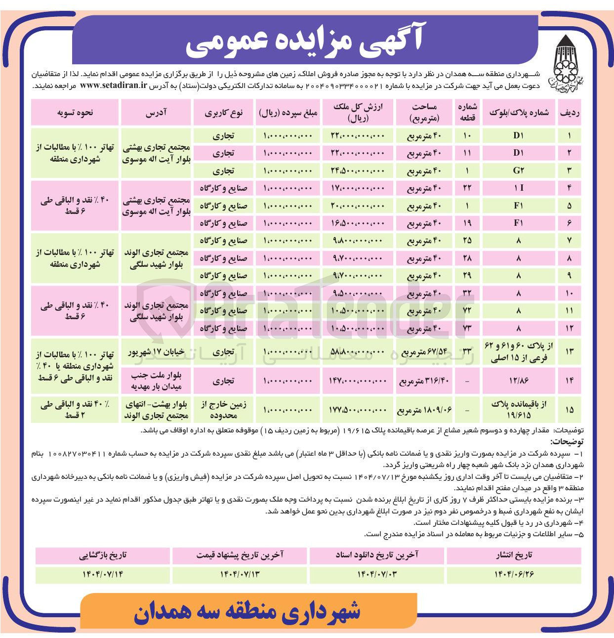 تصویر کوچک آگهی فروش املاک در 15 ردیف با کاربری تجاری- صنایع کارگاه