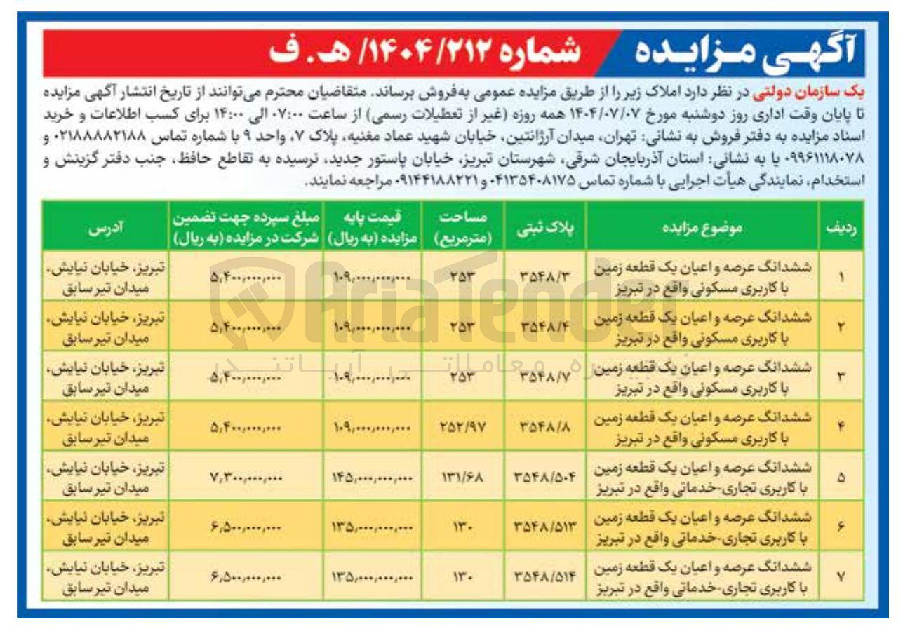تصویر کوچک آگهی فروش املاک در 7 ردیف با کاربری مسکونی - تجاری - خدماتی