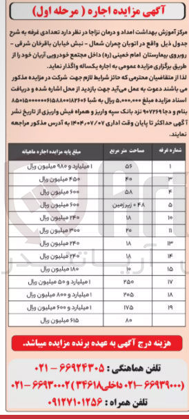 تصویر کوچک آگهی فروش تعدادی غرفه در 20 ردیف