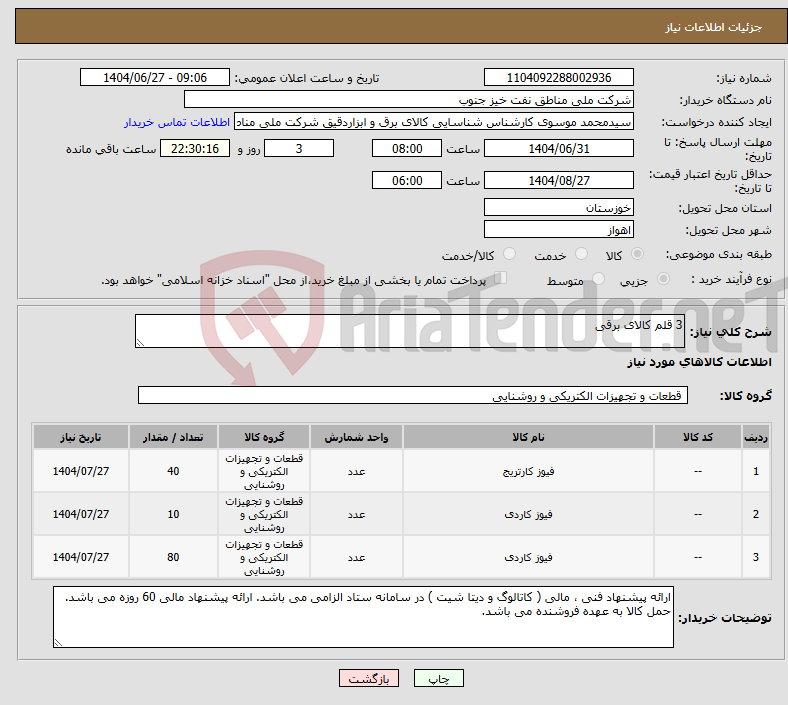 تصویر کوچک آگهی نیاز کالا-3 قلم کالای برقی