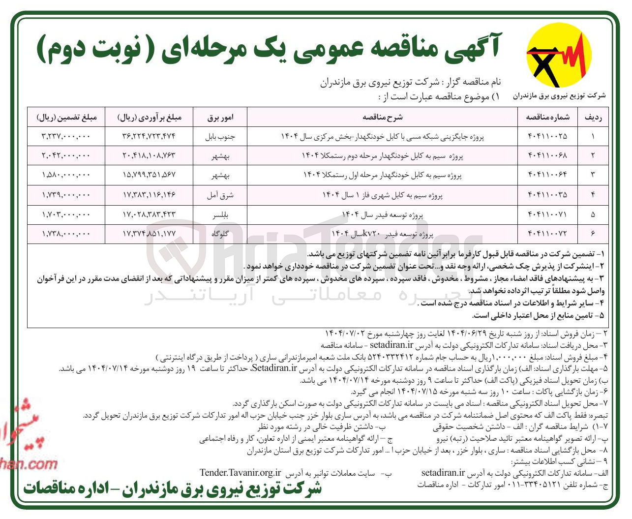 تصویر کوچک آگهی پروژه جایگزینی شبکه مسی با کابل خودنگهدار