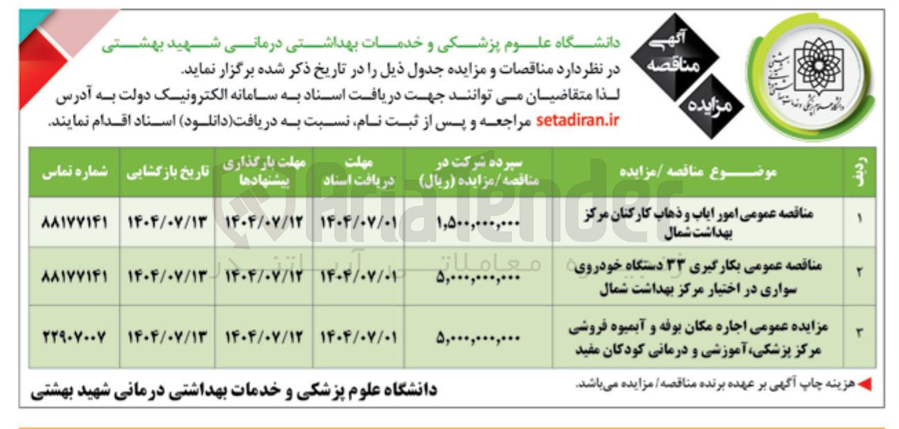 تصویر کوچک آگهی اجاره مکان بوفه و آبمیوه فروشی