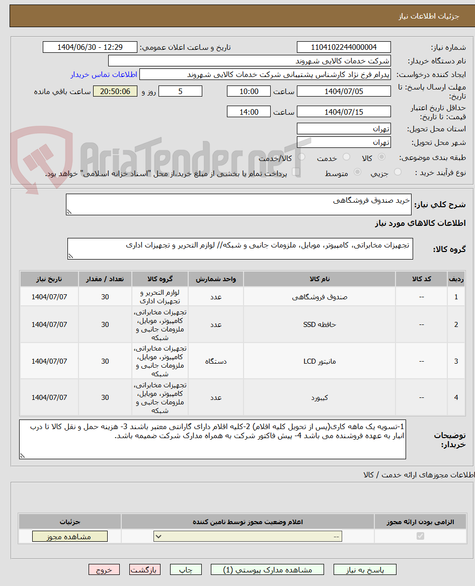 تصویر کوچک آگهی خرید صندوق فروشگاهی