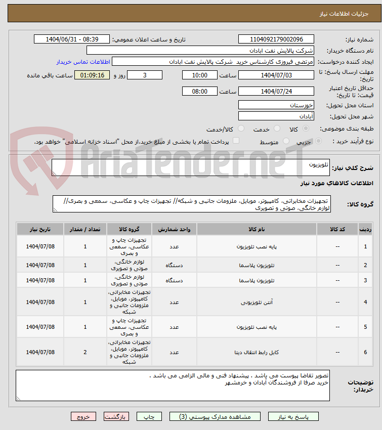 تصویر کوچک آگهی تلویزیون
